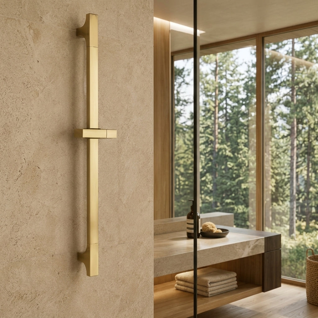 Barre de douche coulissante réglable or brossé