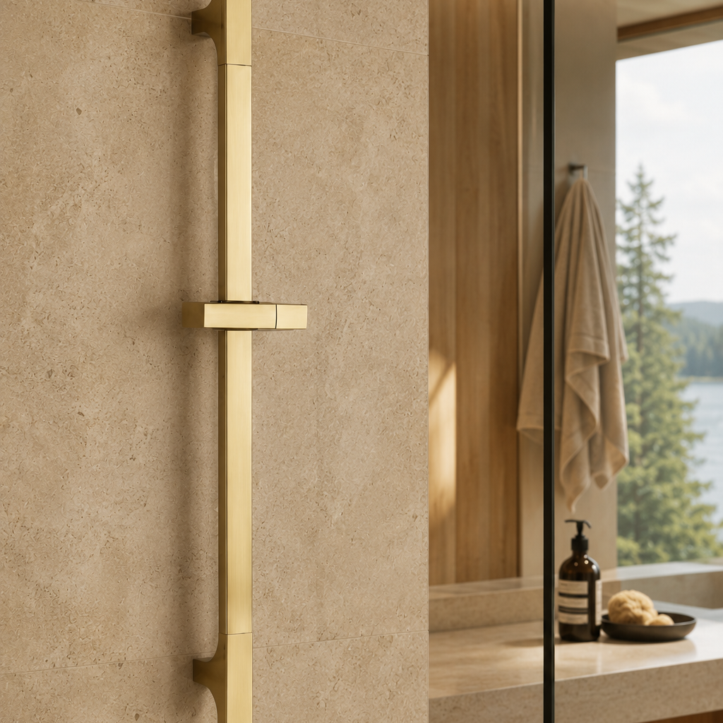 Barre de douche coulissante réglable or brossé – vue 4