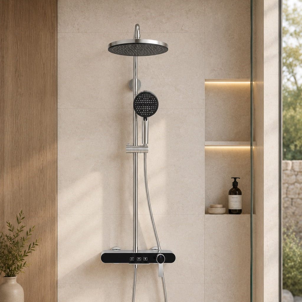 Colonne de douche à mitigeur chromée – vue 3