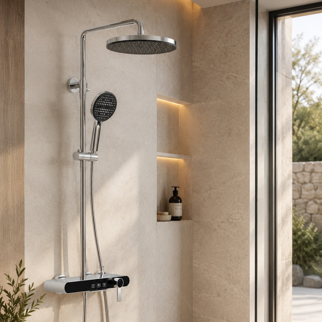 Colonne de douche à mitigeur chromée – vue 4