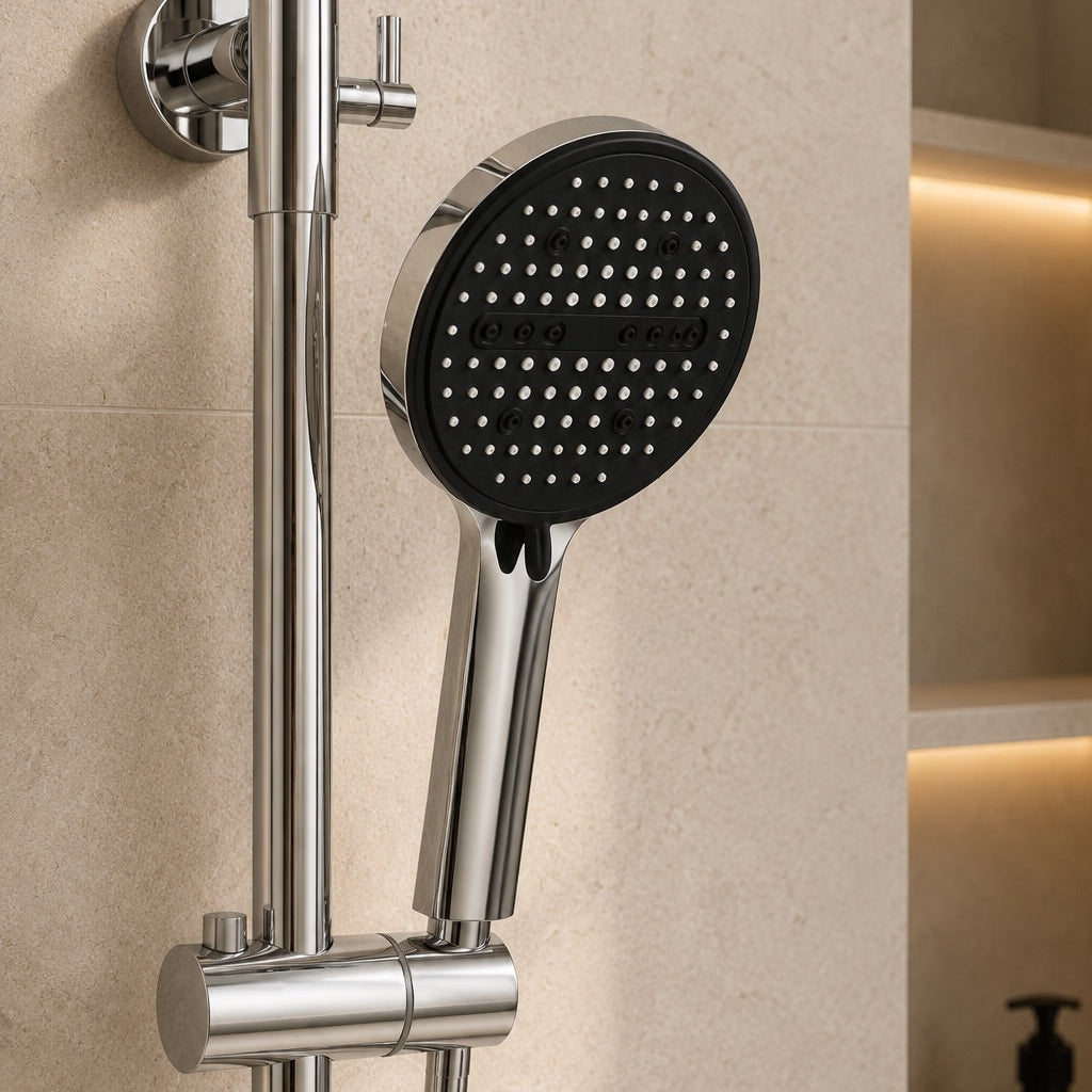 Colonne de douche à mitigeur chromée – douchette