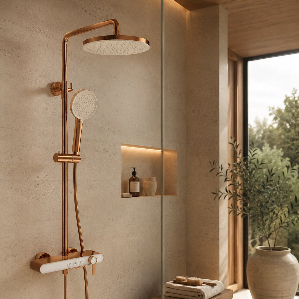 Colonne de douche à mitigeur or rose – vue 3