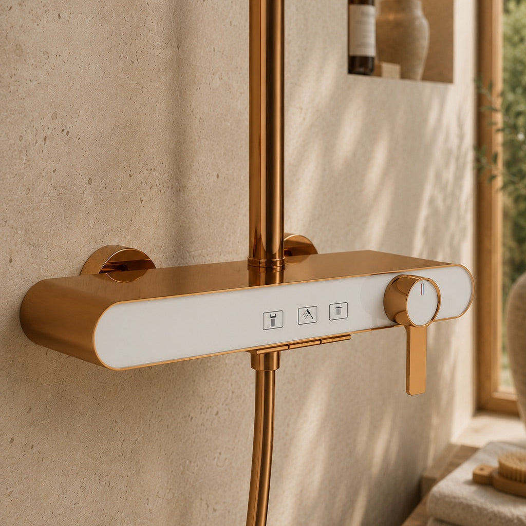 Colonne de douche à mitigeur or rose – vue 5