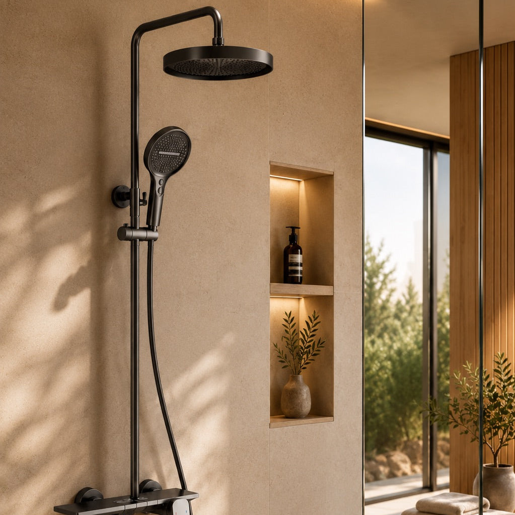 Colonne de douche à tablette grise – vue 3