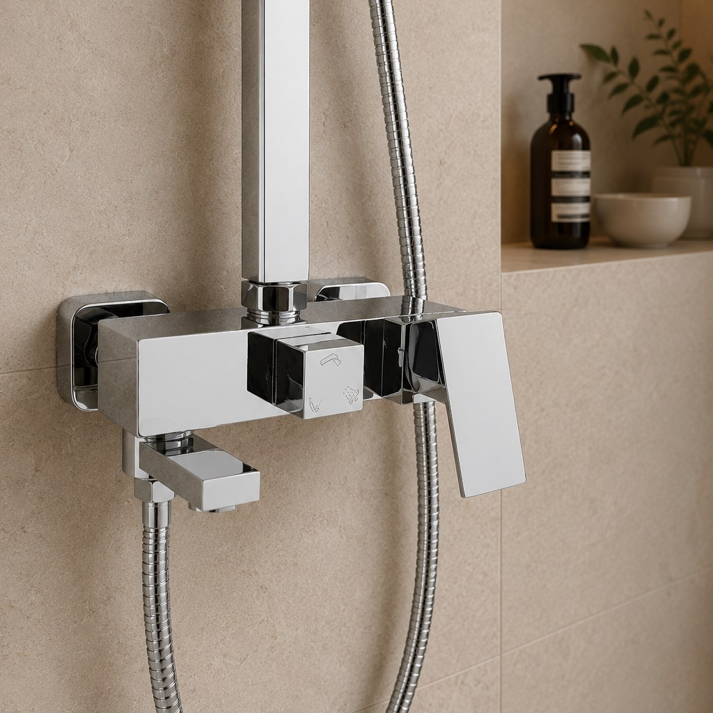 Colonne de douche avec mitigeur chrome 30 cm – mitigeur
