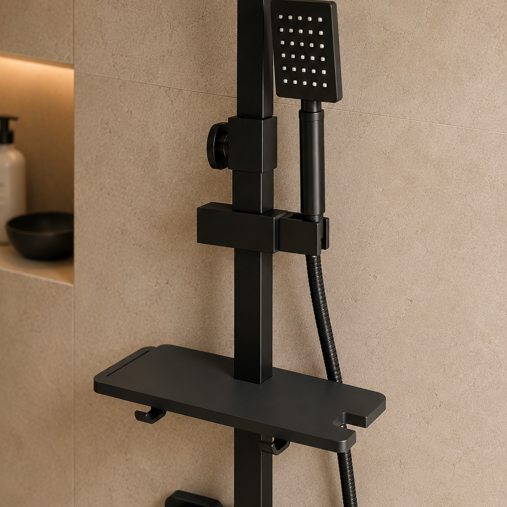 Colonne de douche avec mitigeur noir mat 30 cm – mitigeur