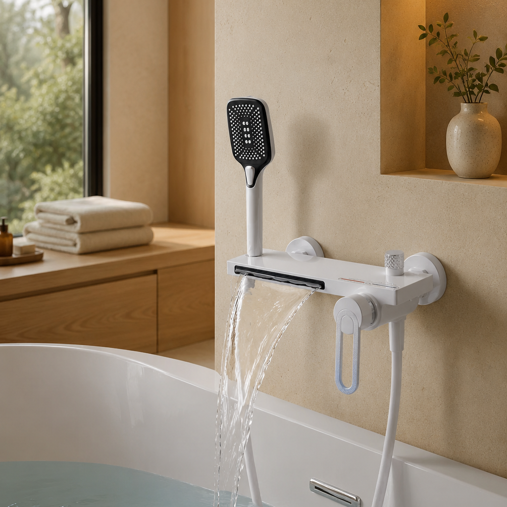 Colonne de douche baignoire blanche – vue 3