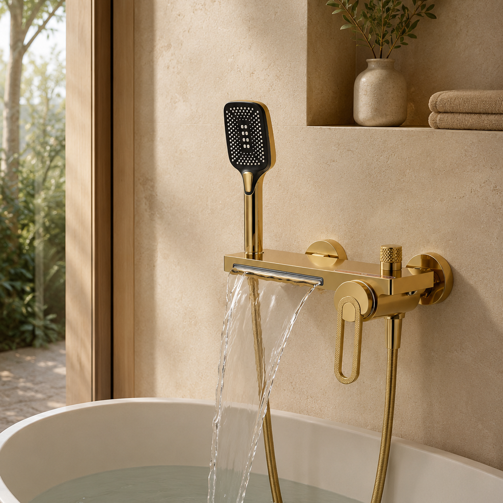 Colonne de douche baignoire dorée – vue 3