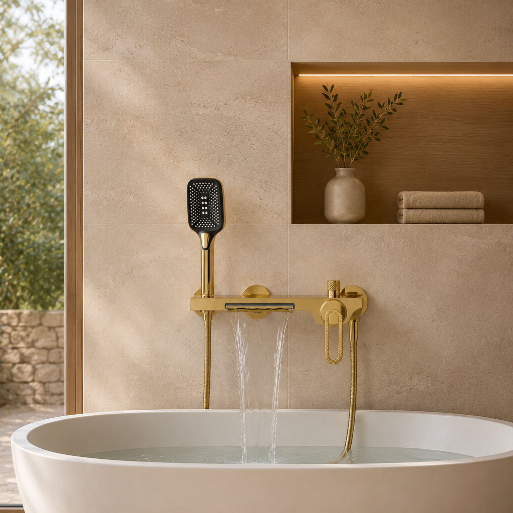 Colonne de douche baignoire dorée – vue 4