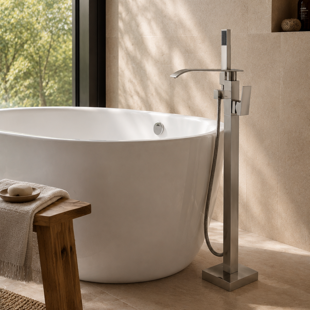 Colonne de douche baignoire nickel brossé – vue 2