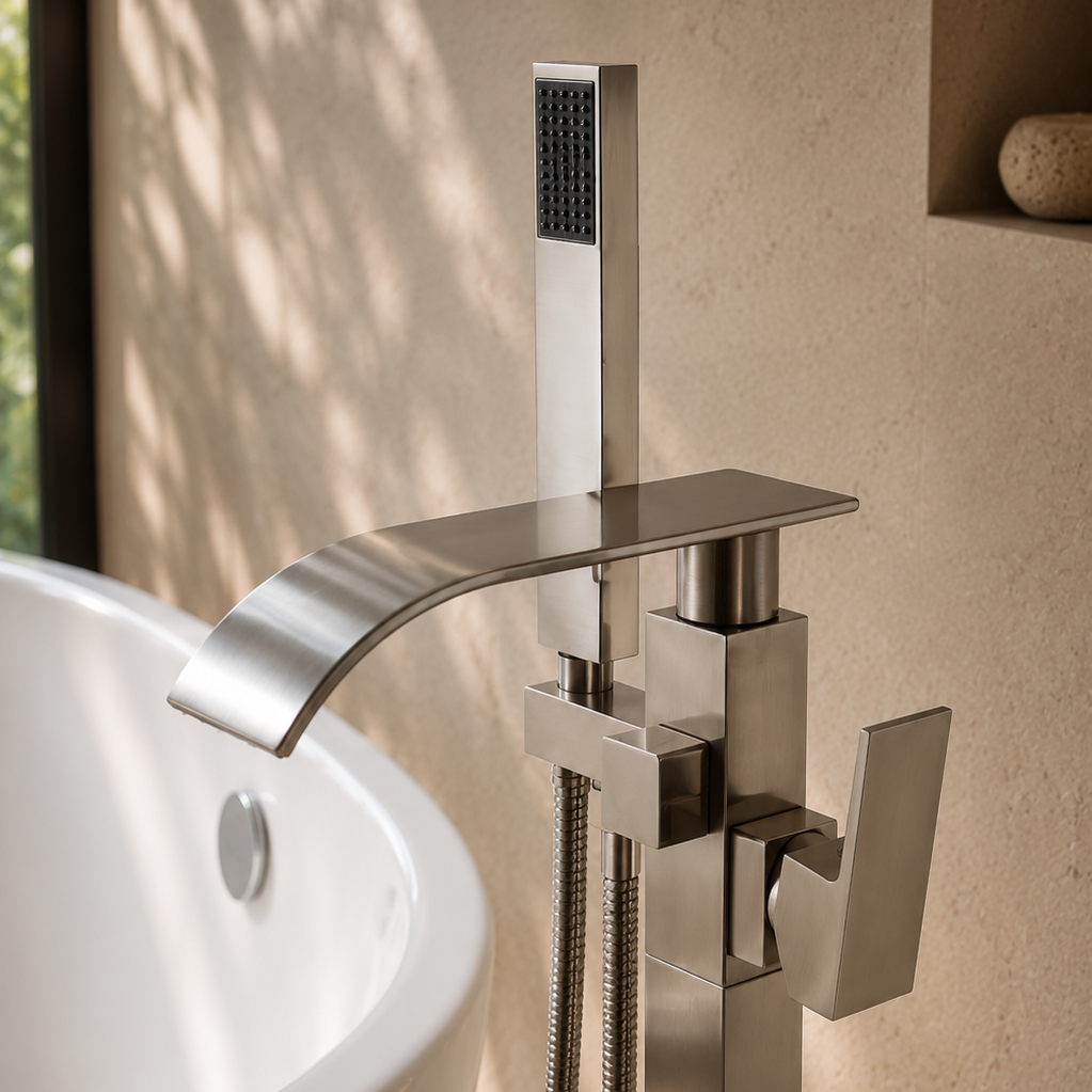 Colonne de douche baignoire nickel brossé – vue 3