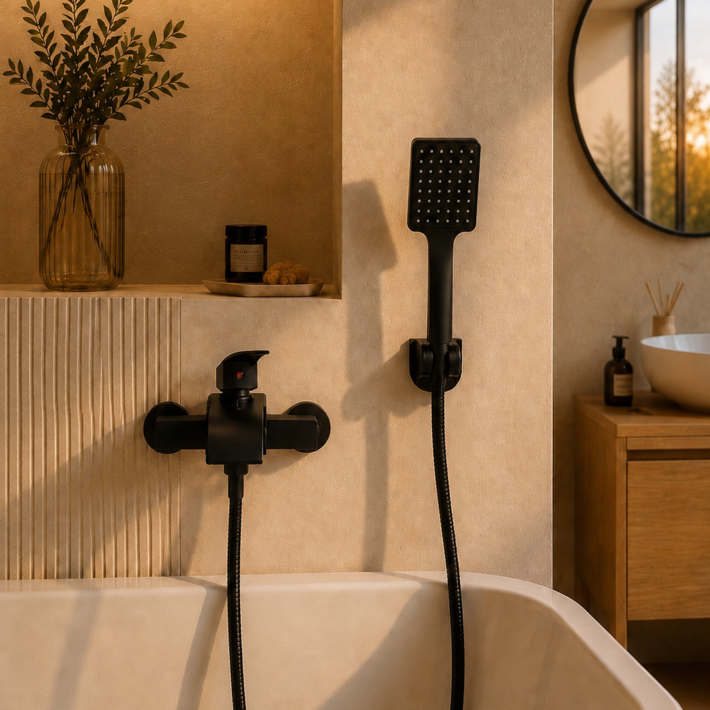 Colonne de douche baignoire noire arrondie – vue 4