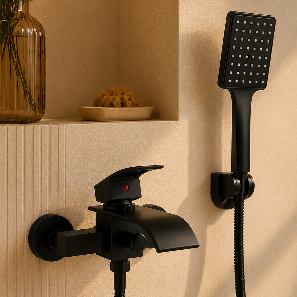 Colonne de douche baignoire noire arrondie – vue 5