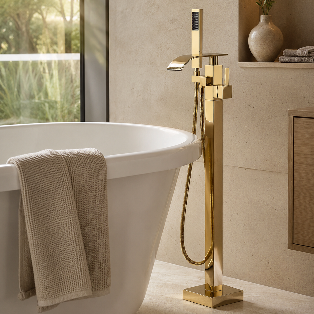 Colonne de douche baignoire or brillant – vue 2