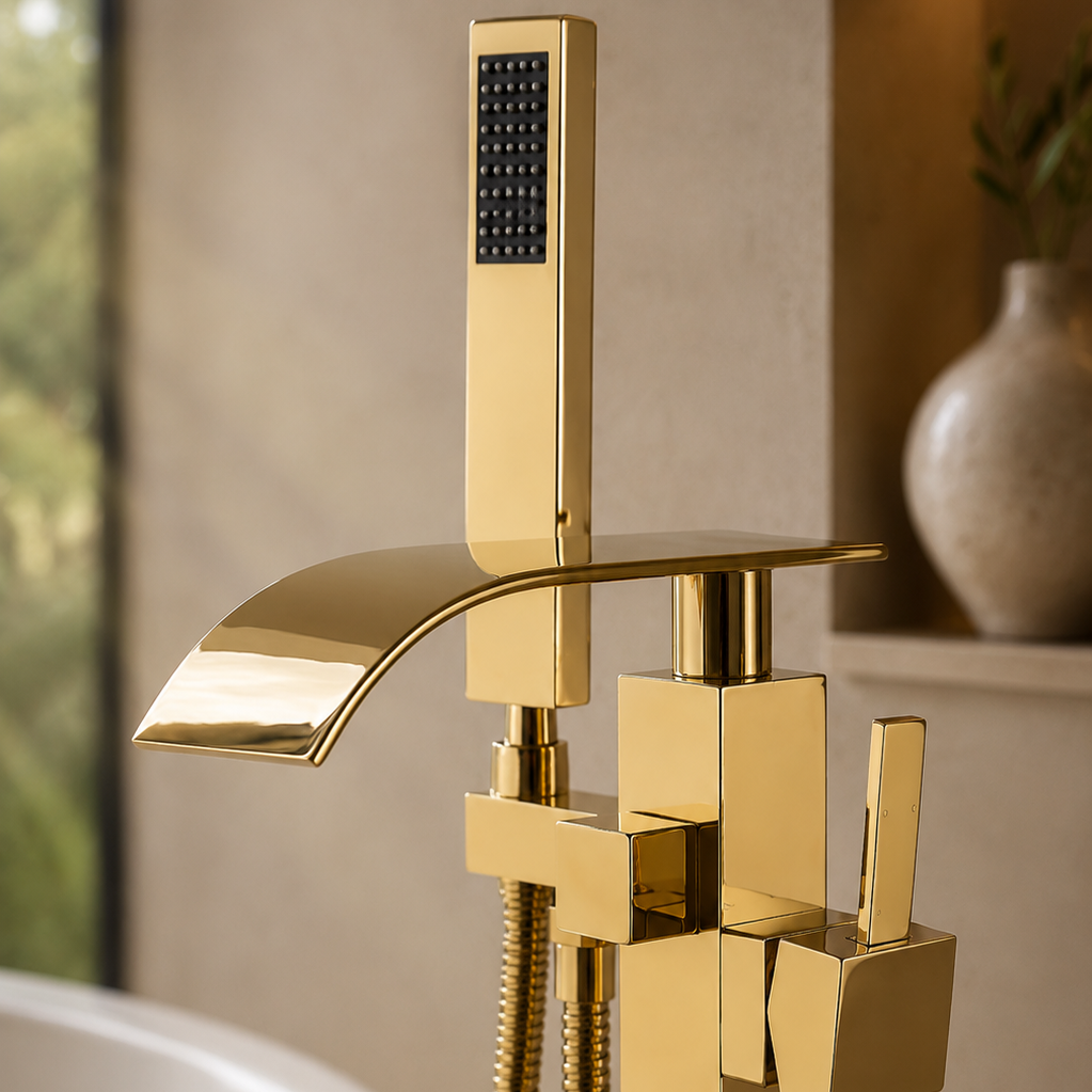 Colonne de douche baignoire or brillant – vue 3