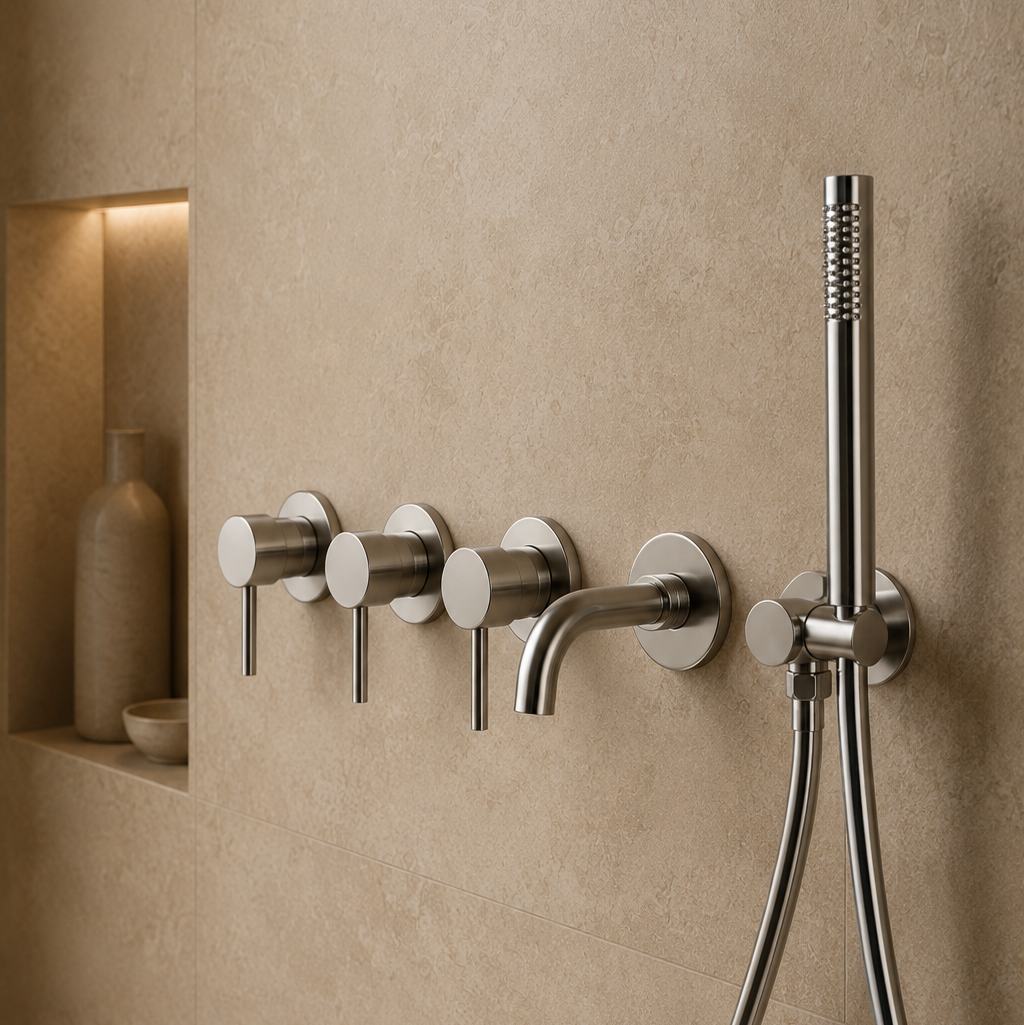 Colonne de douche chromée avec mitigeur – mitigeur
