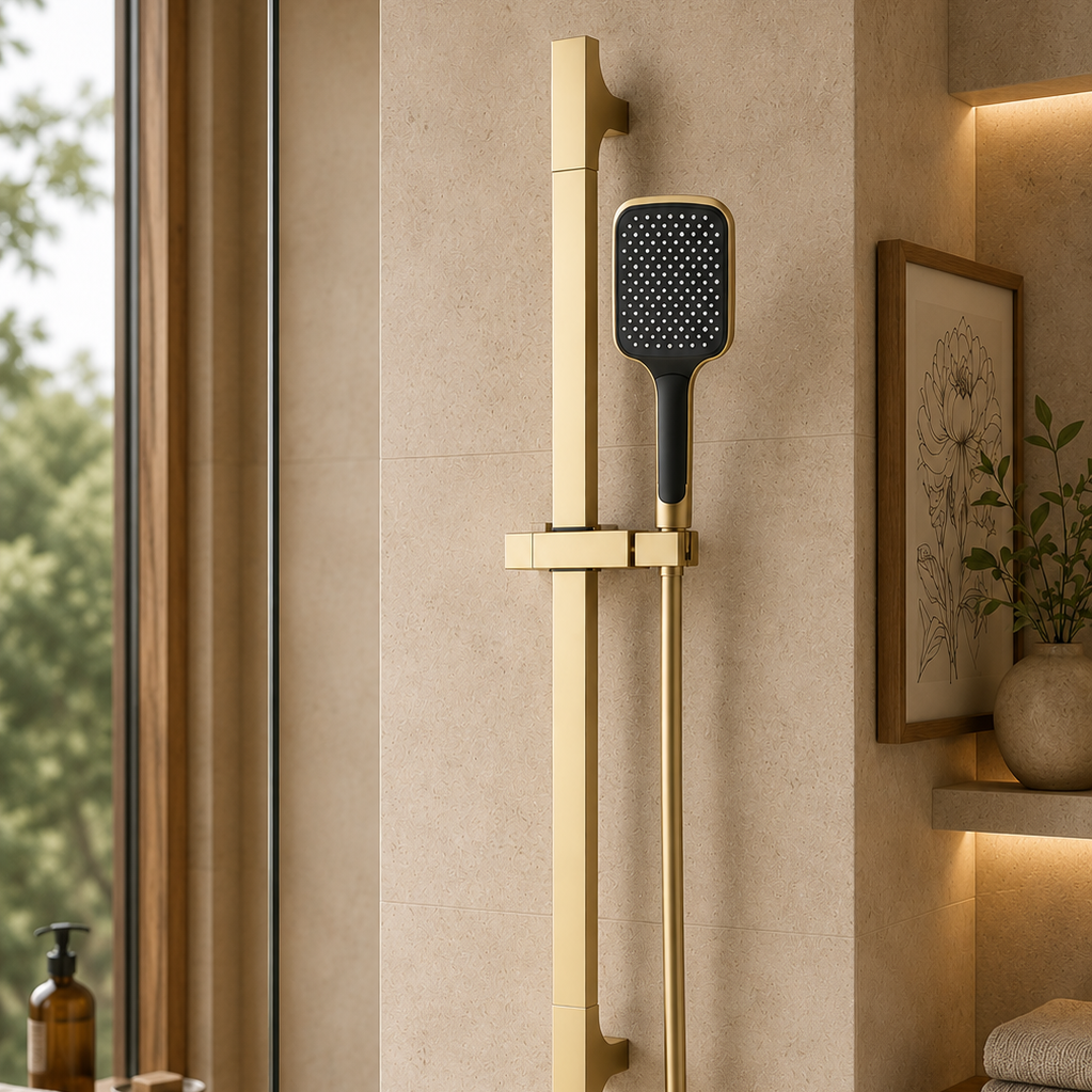 Colonne de douche coulissante or brossé – vue 3