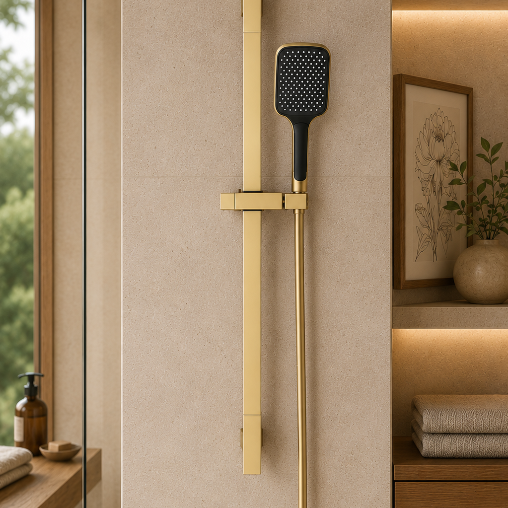Colonne de douche coulissante or brossé – vue 4