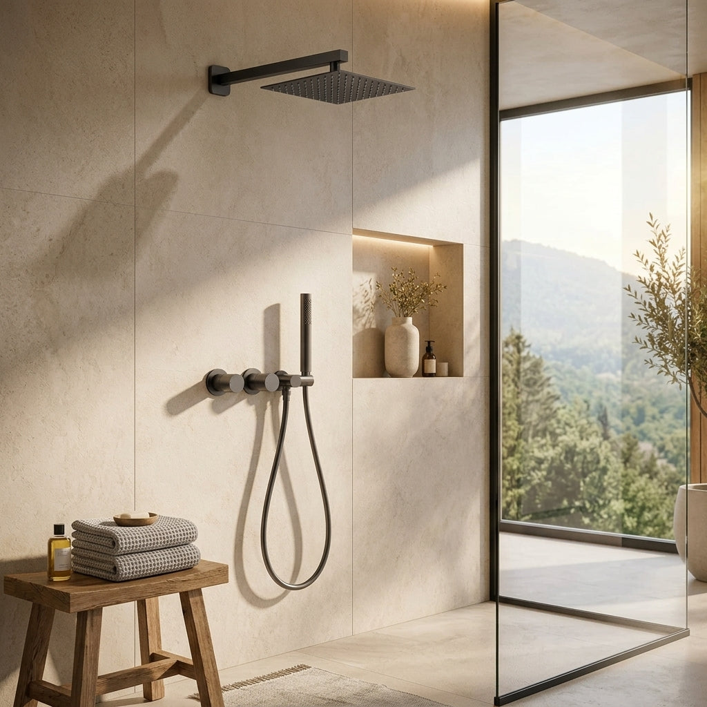 Colonne de douche en laiton gris