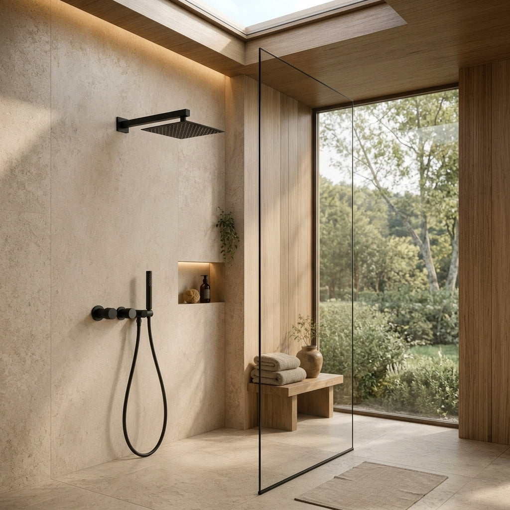 Colonne de douche en laiton noire