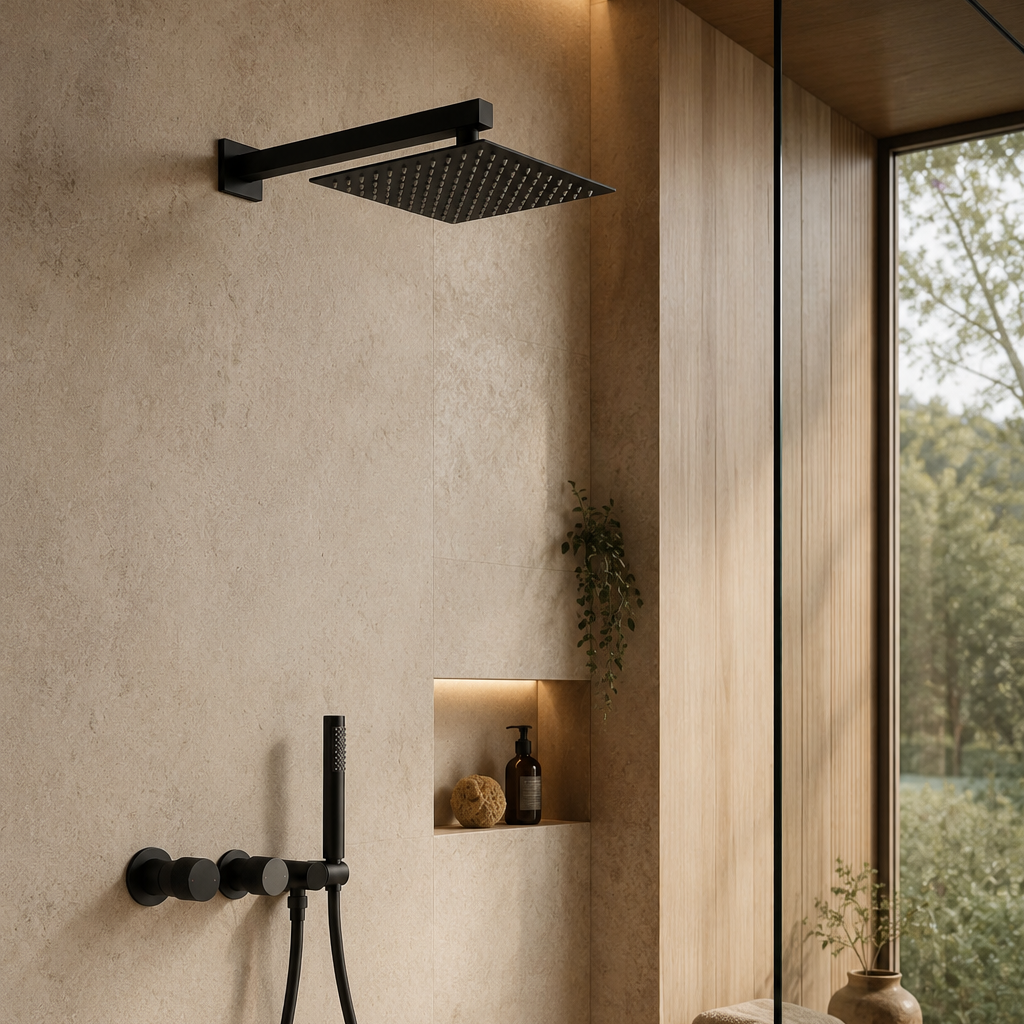 Colonne de douche en laiton noire – vue 2