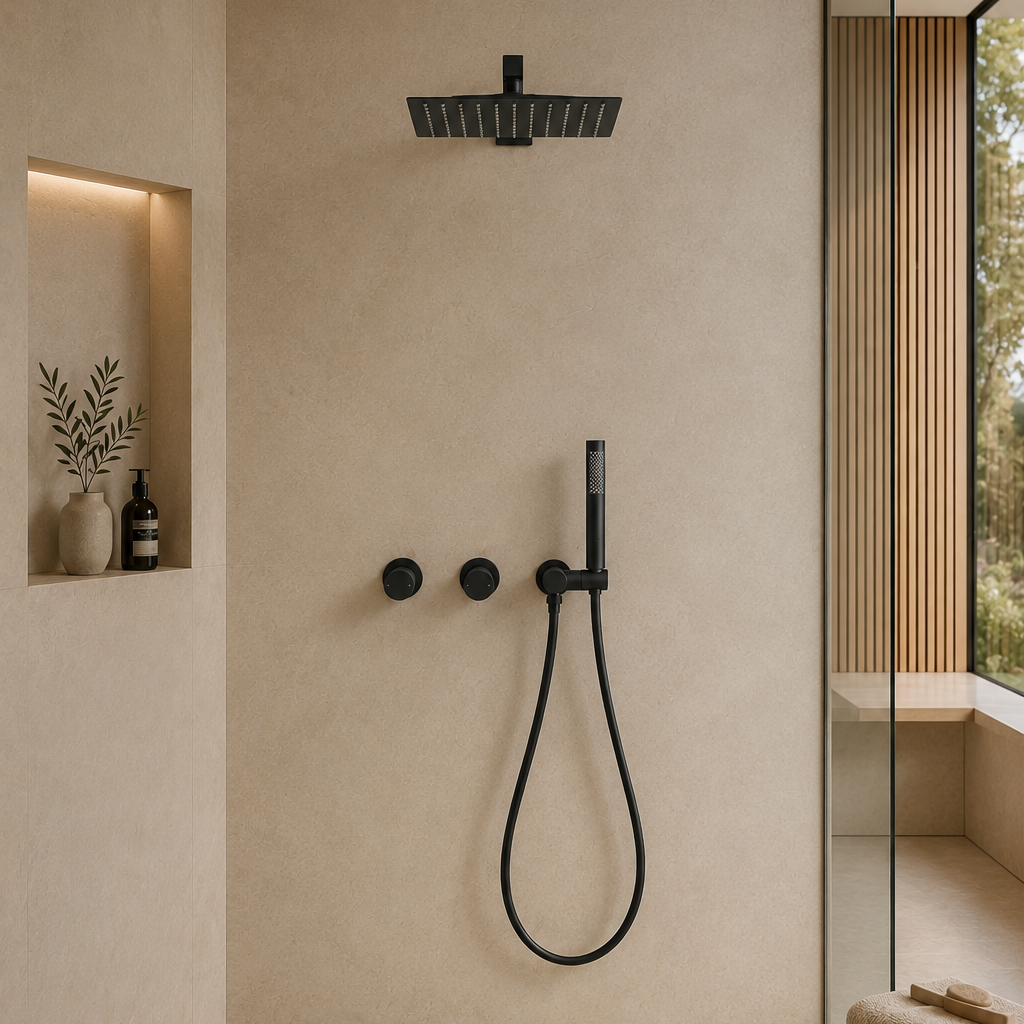 Colonne de douche en laiton noire – vue 3