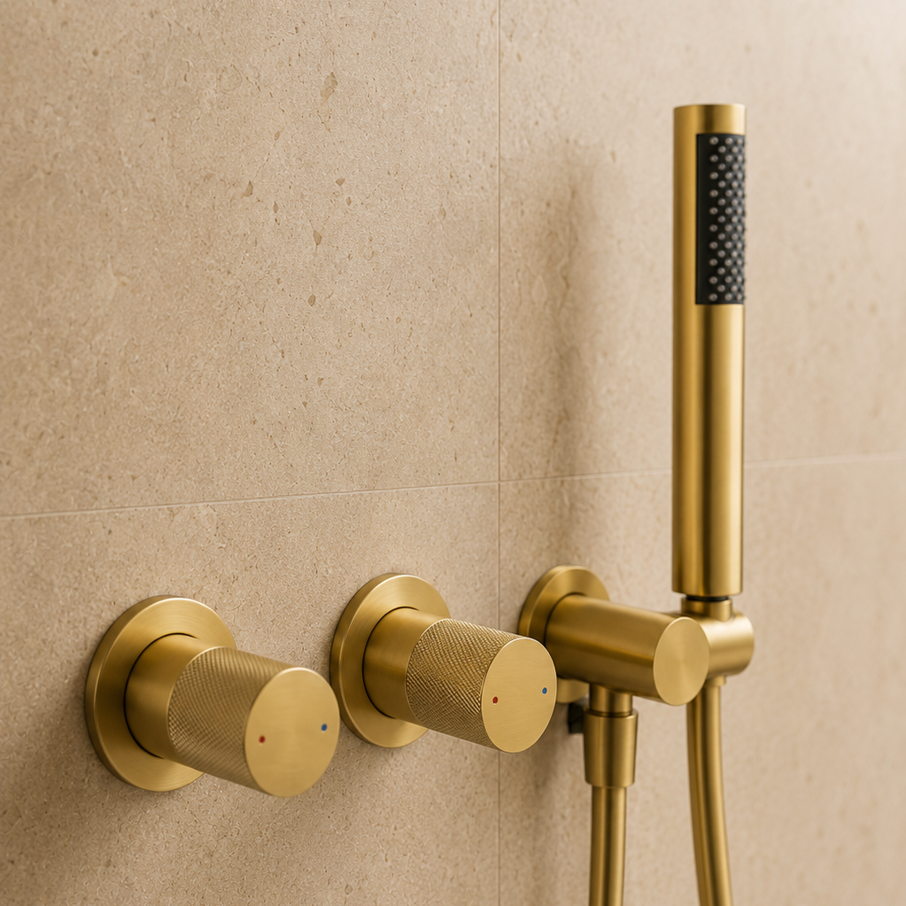 Colonne de douche en laiton or brossé – vue 4