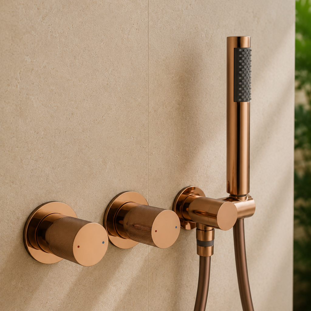 Colonne de douche en laiton or rose – vue 4