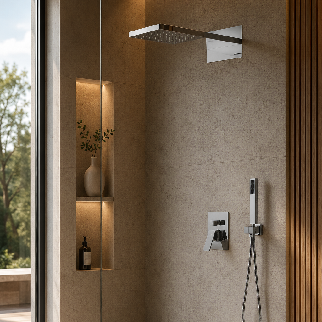 Colonne de douche encastrable chromée – vue 2