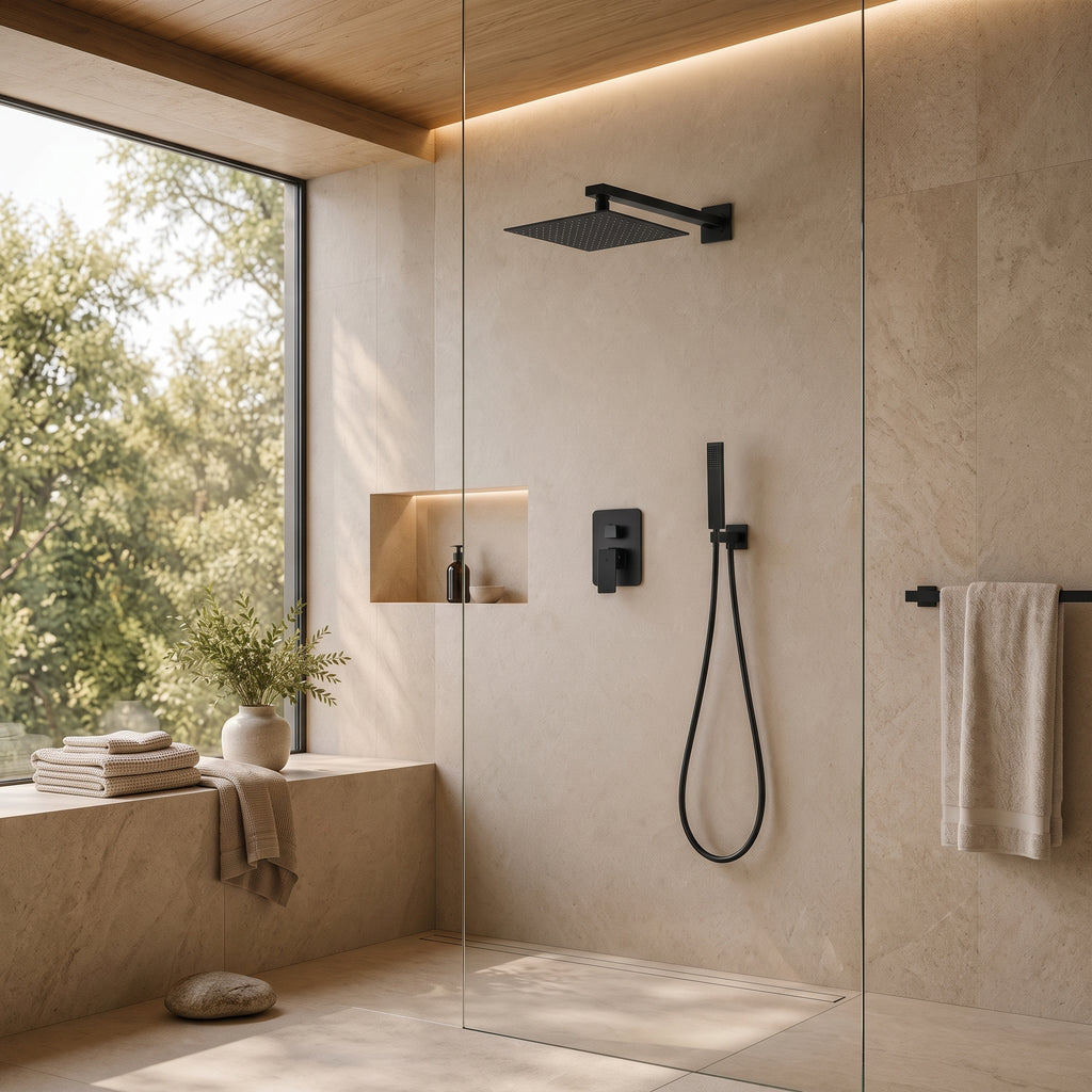 Colonne de douche encastrable noire