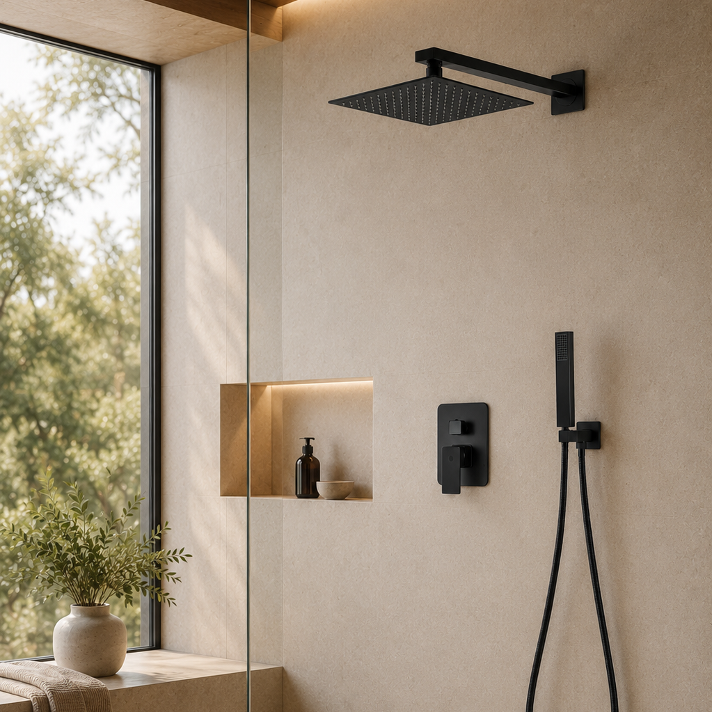 Colonne de douche encastrable noire – vue 2