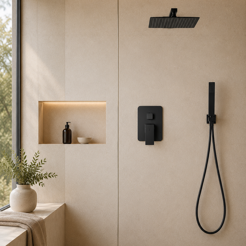 Colonne de douche encastrable noire – vue 3