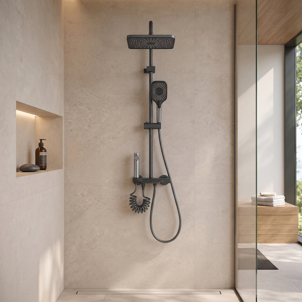Colonne de douche grise 4 fonctions
