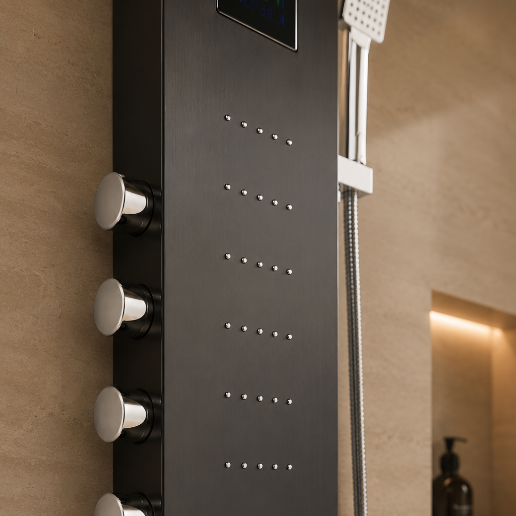 Colonne de douche hydromassante à ciel de pluie LED – ciel de pluie