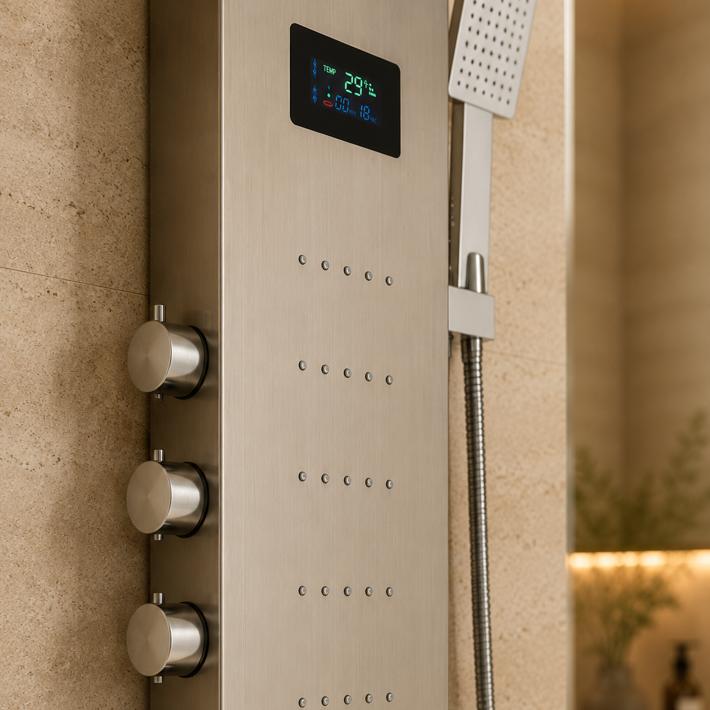 Colonne de douche hydromassante à ciel de pluie LED – ciel de pluie