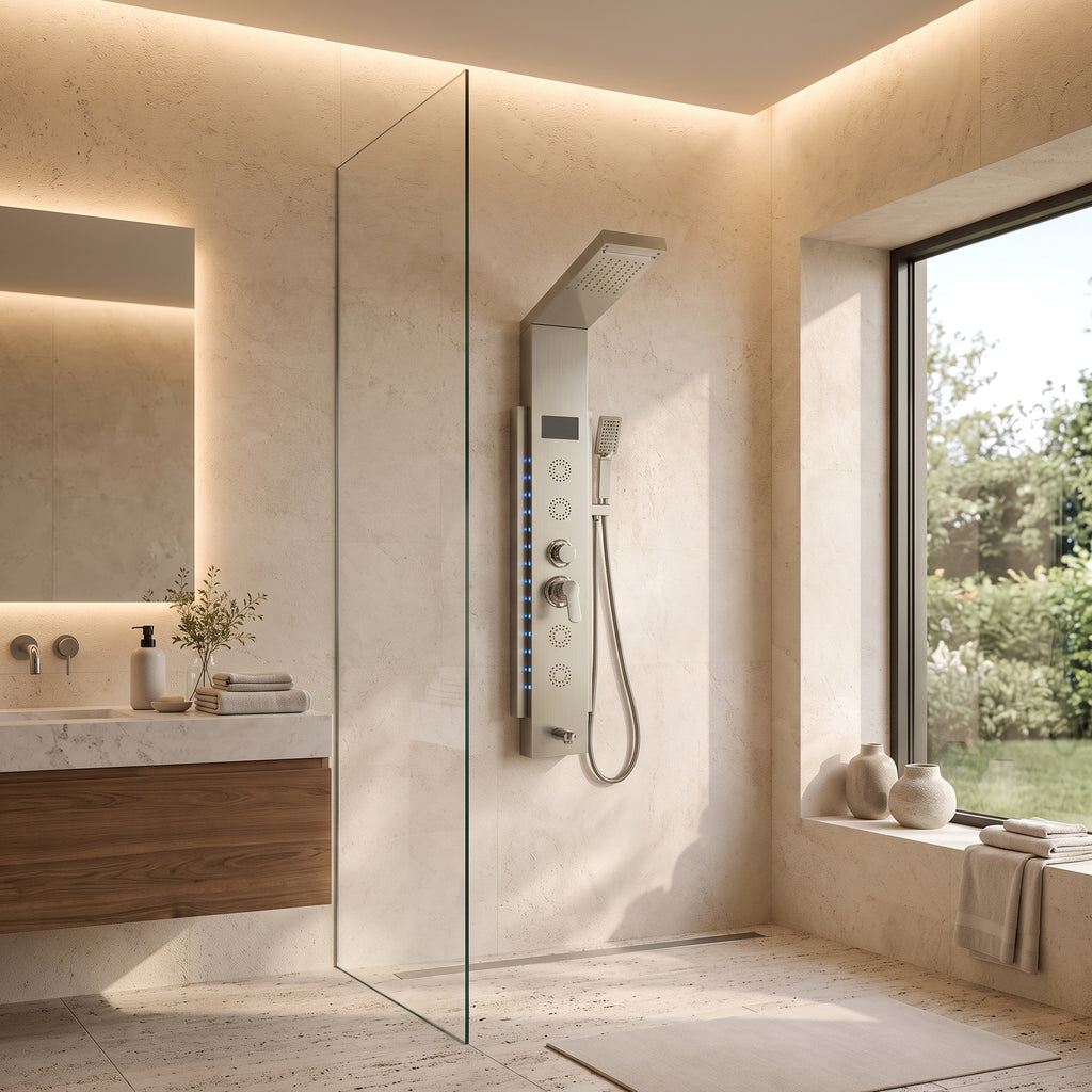 Colonne de douche hydromassante profil fin LED – vue 2