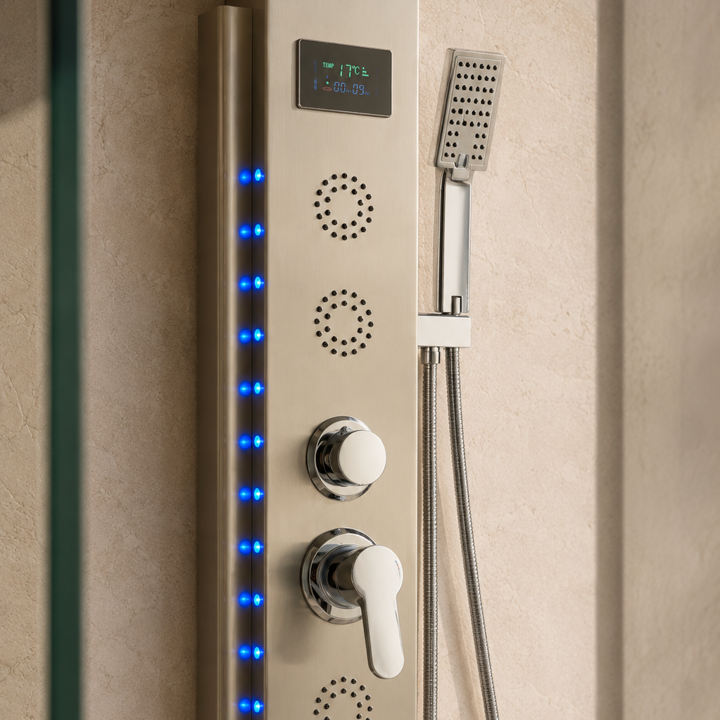 Colonne de douche hydromassante profil fin LED – vue 5