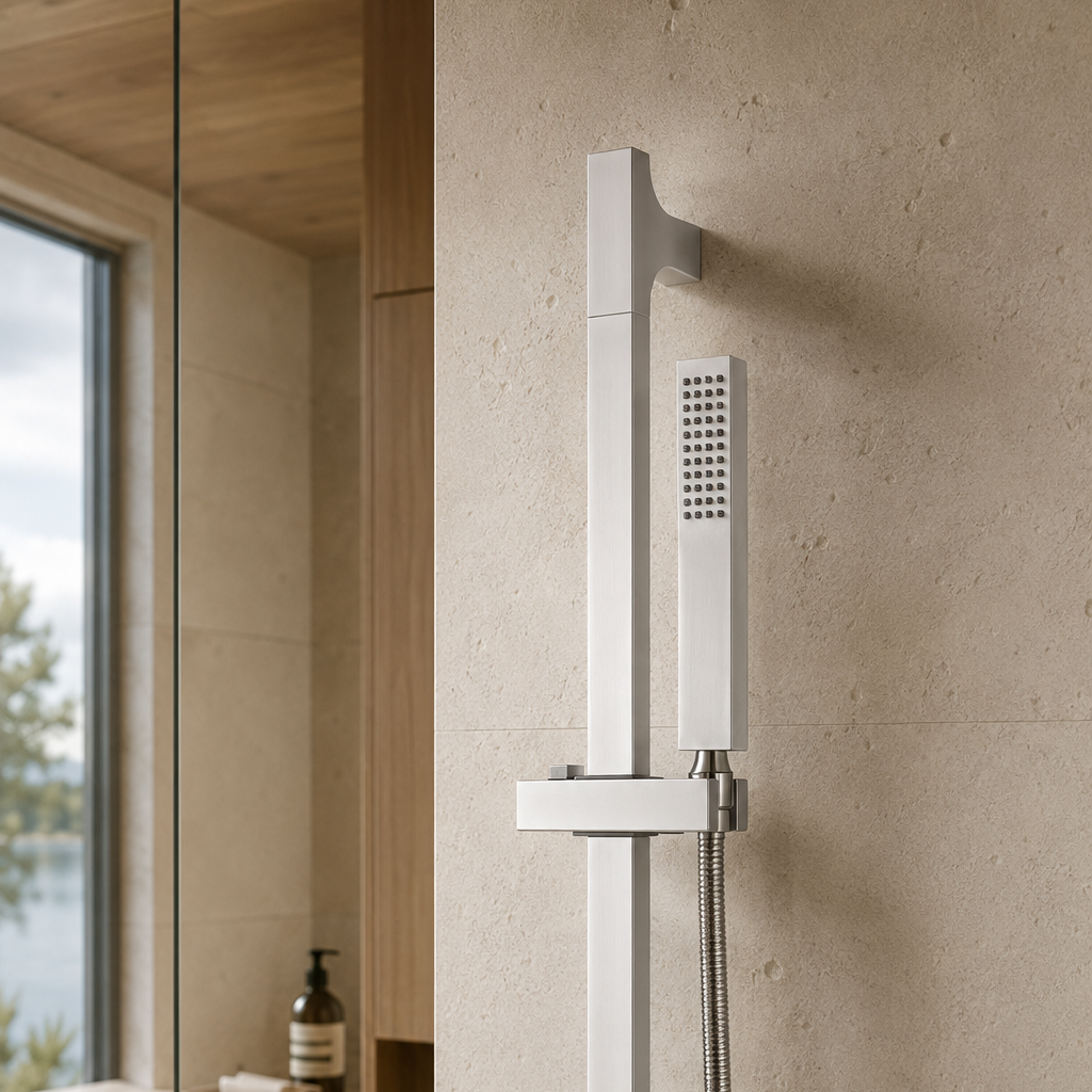 Colonne de douche inox blanche – vue 2