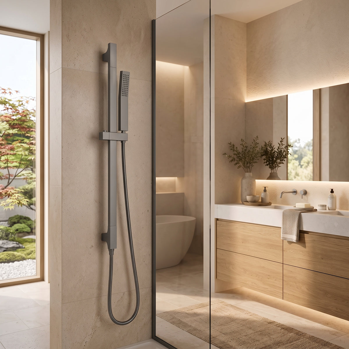 Colonne de douche inox grise – vue 2