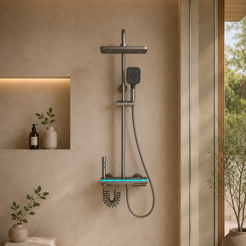 Colonne de douche thermostatique 30 cm – mitigeur