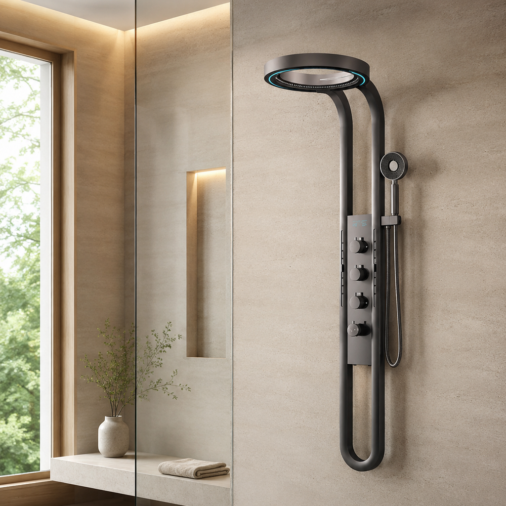 Panneau de douche hydromassant gris anthracite – vue 3