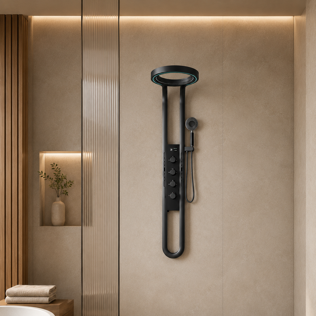 Panneau de douche hydromassant noir – vue 3