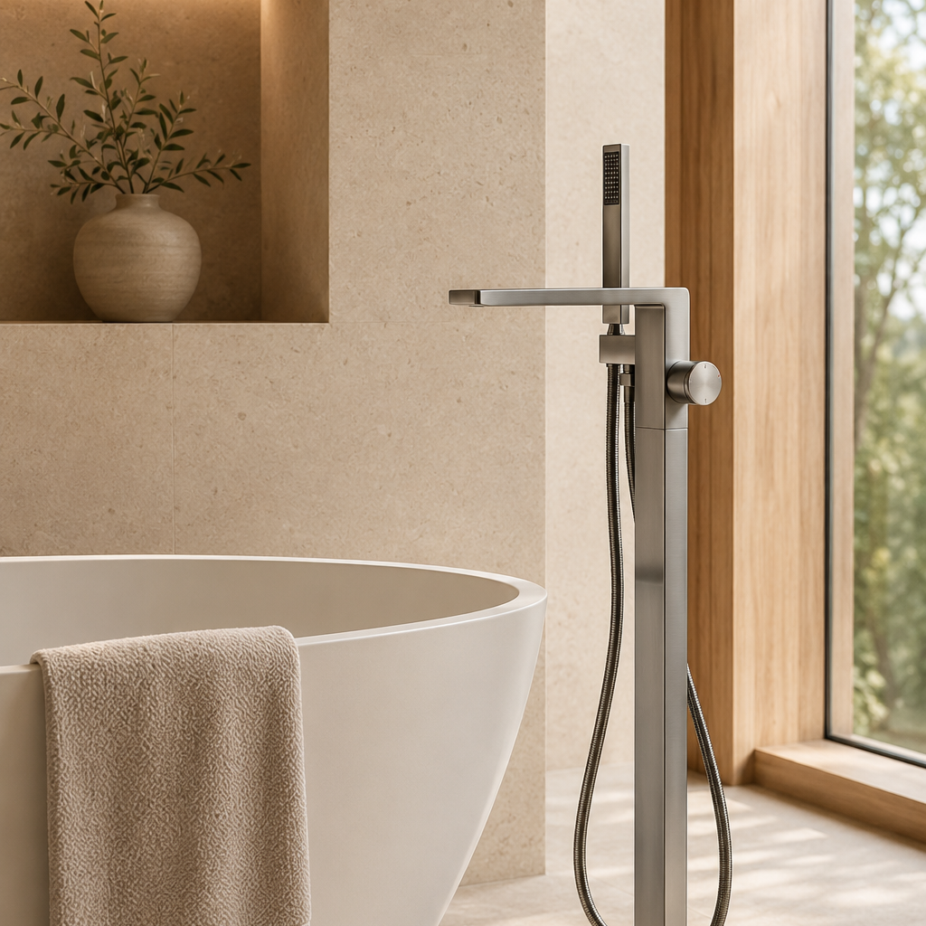 Robinet de baignoire sur pied chromé – vue 3