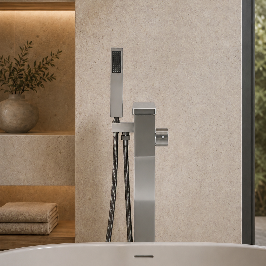 Robinet de baignoire sur pied chromé – vue 4