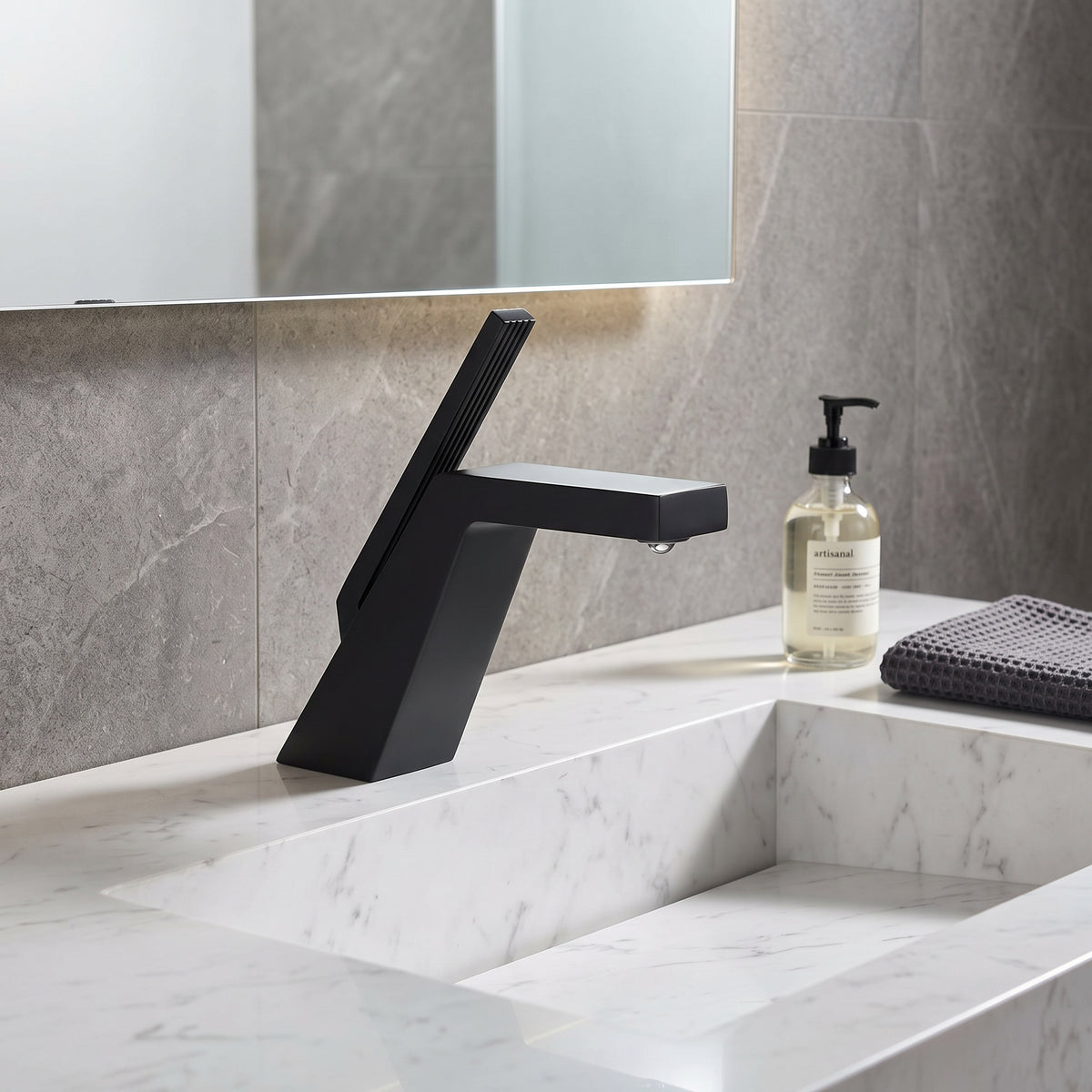 Robinet de lavabo monotrou design minimaliste