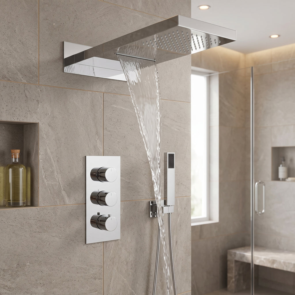 Robinet douche encastré cascade et pluie – vue 3