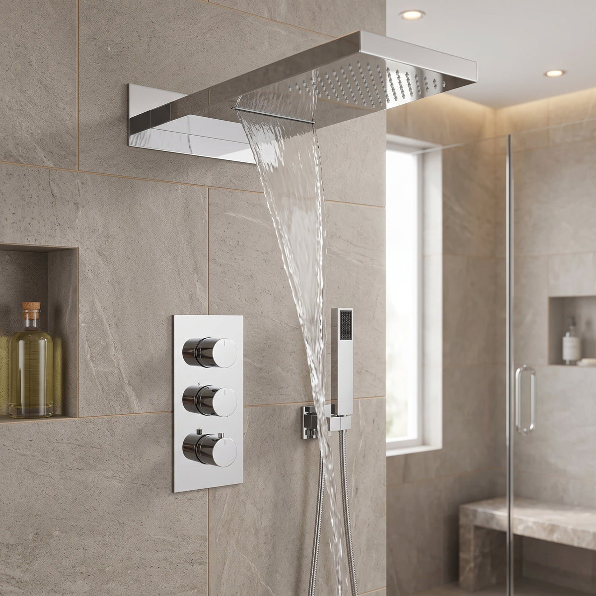 Robinet douche encastré cascade et pluie – vue 3