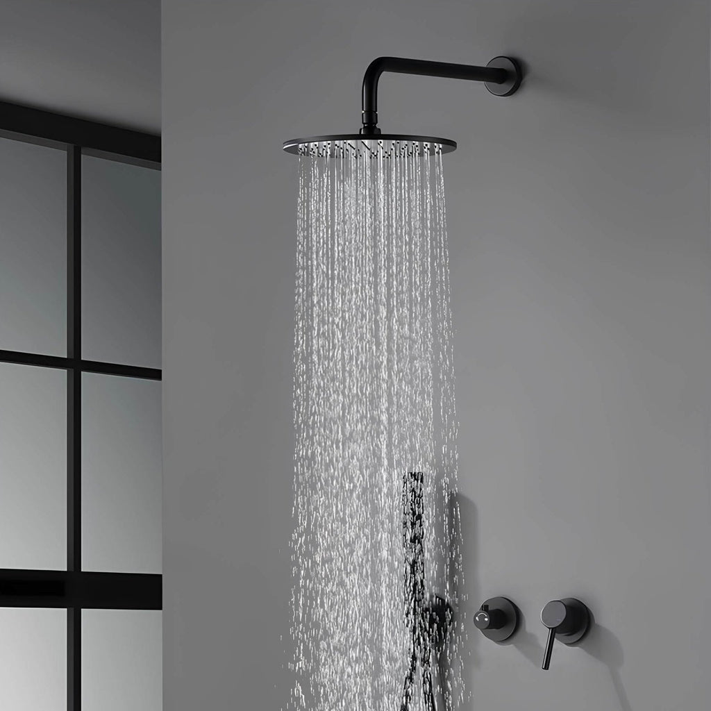 Robinet douche mural noir mat haute pression