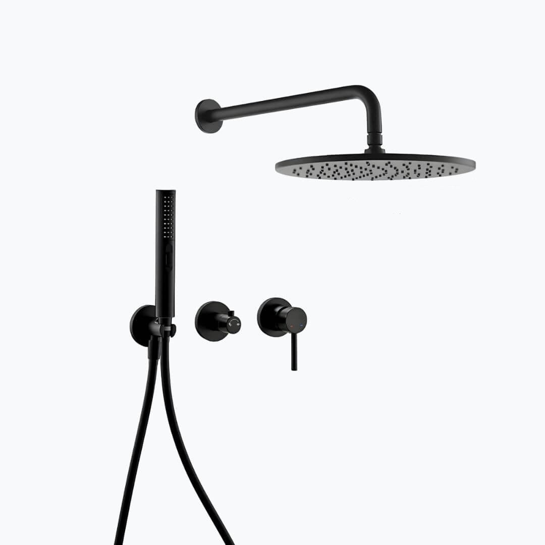 Robinet douche mural noir mat haute pression – vue 8
