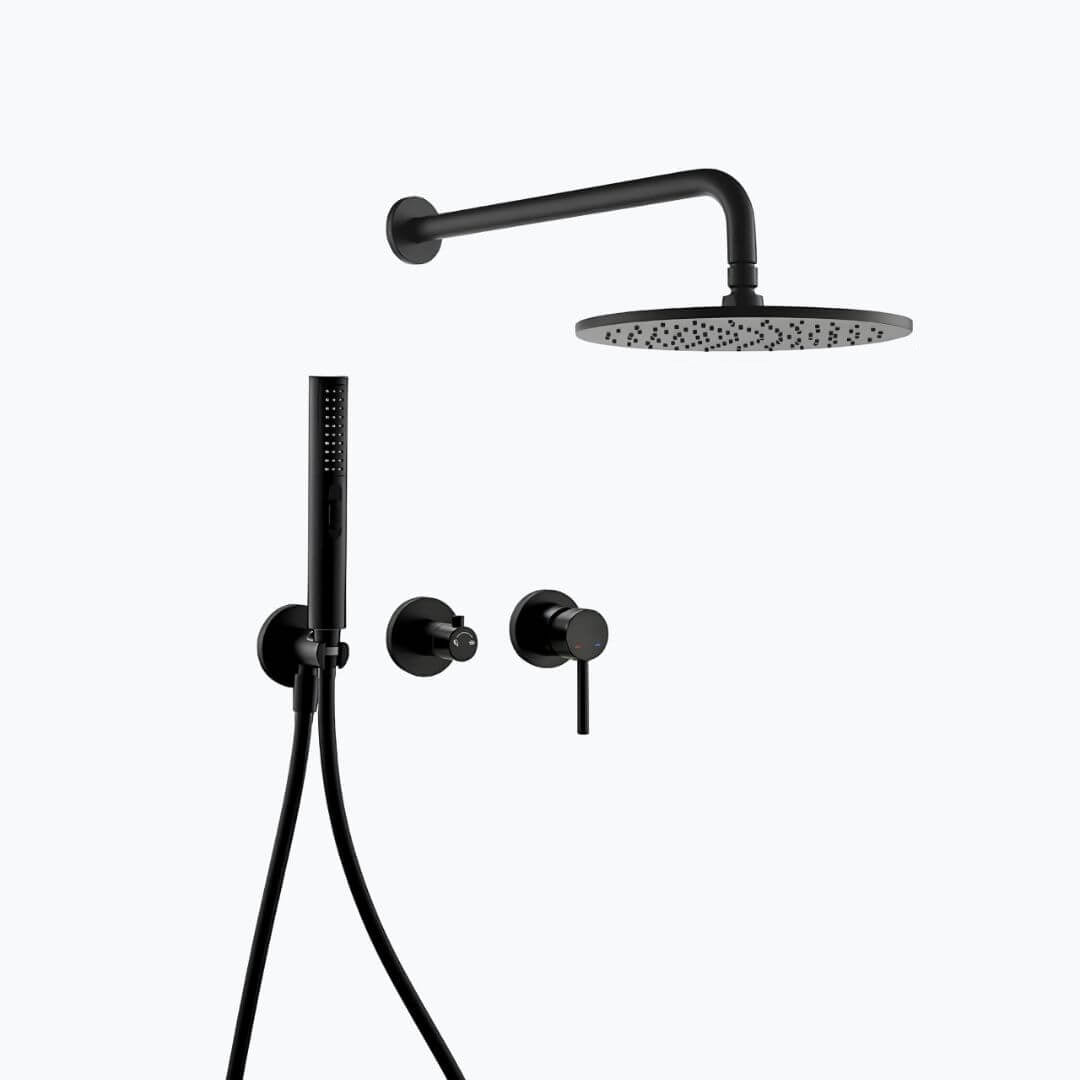 Robinet douche mural noir mat haute pression – vue 9